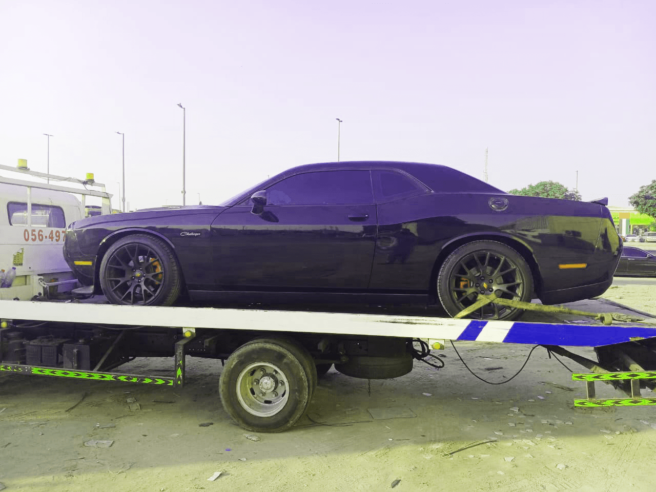 Tow truck recovering a car