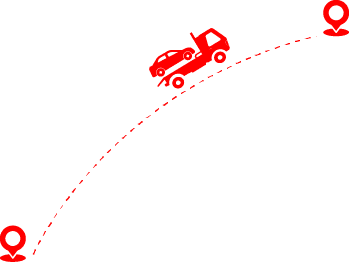 Tow truck path illustration